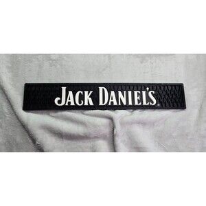 Jack Daniels Rubber Bar Rail Mat Barware Man Cave logo 20.5" x 3.5" x .5"